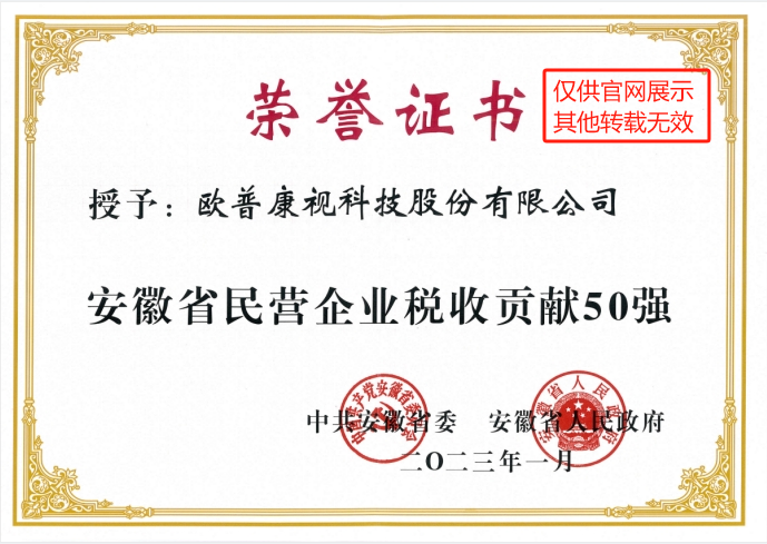 安徽省民營企業(yè)稅收貢獻50強